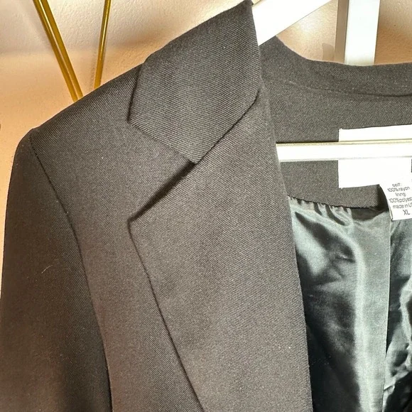 Bar III Black Ruched Sleeve Blazer Jacket XL - Picture 6 of 9